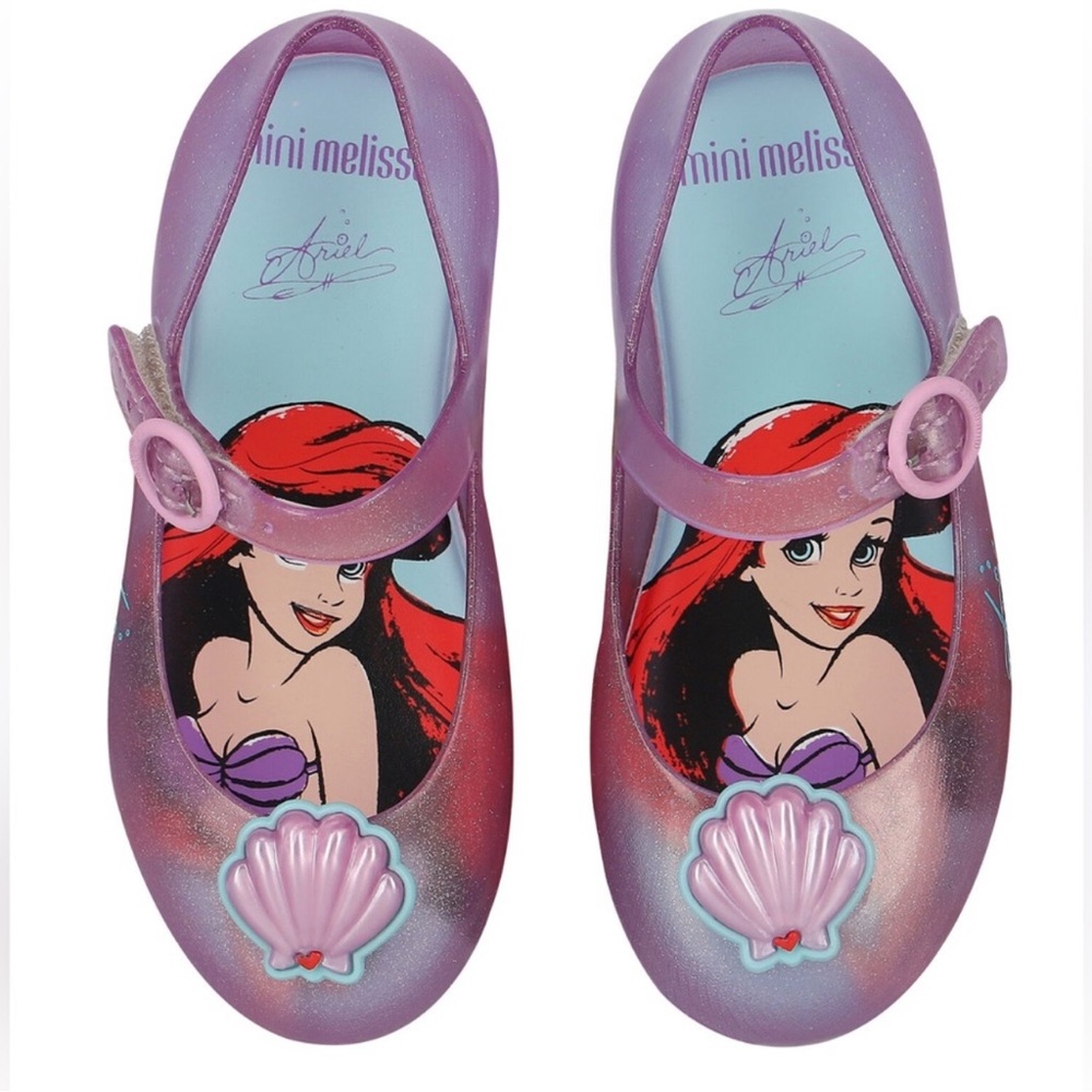 Mini Melissa Purple Pink Sparkle Ariel Jelly Mary Jane Shoes